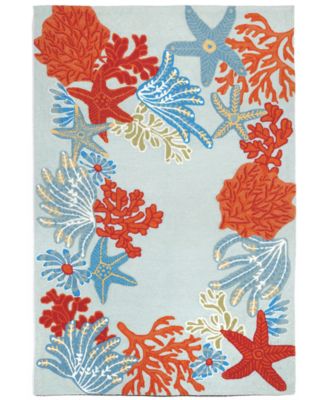 Liora Manne' - Ravella 2256 Ocean Scene Blue 3'6" x 5'6" Indoor/Outdoor Area Rug