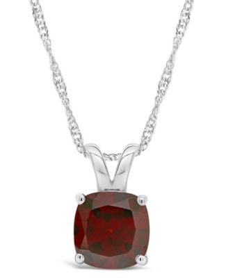 Macy's - Gemstone Pendant Necklace in Sterling Silver. Available in Garnet (2-3/4 ct. t.w.) and Blue Topaz (2-3/4 ct. t.w.)