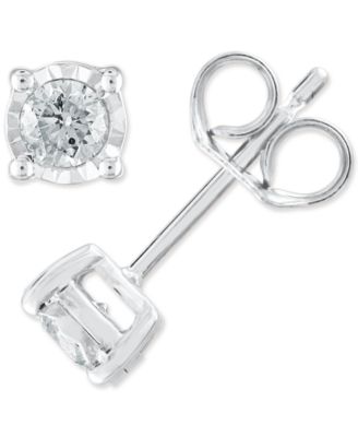 Macy's - Diamond 1/3 ct. t.w. Earring in Sterling Silver