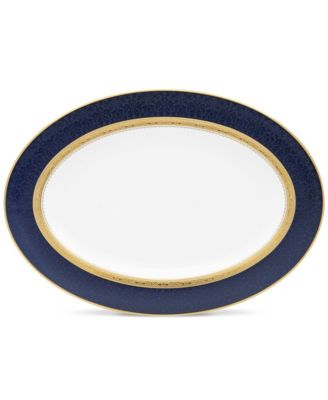 Noritake - Odessa Cobalt Gold Oval Platter, 14"
