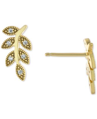 Giani Bernini - Cubic Zirconia Leaf Stud Earrings