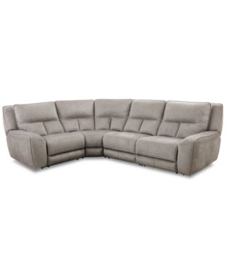 Furniture - Terrine 4-Pc. Fabric Sectional with 2 Power Motion Recliners