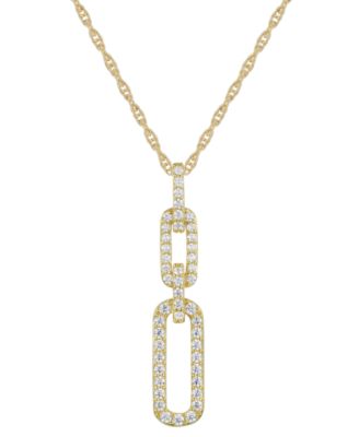 Macy's - Cubic Zirconia Double Link 18" Pendant Necklace