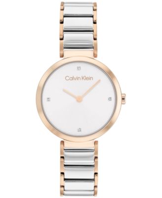 Calvin Klein - Women's Minimalistic Two-Tone Stainless Steel Bracelet Watch 28mm