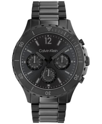Calvin Klein - Men's Black-Tone Stainless Steel Bracelet Watch 44mm