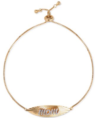 Giani Bernini - Cubic Zirconia Mom Bolo Bracelet in 18k Gold-Plated Sterling Silver