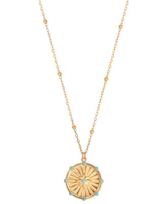 Giani Bernini - Blue Cubic Zirconia Starburst Pendant Necklace in 18k Gold-Plated Sterling Silver, 16" + 2" extender