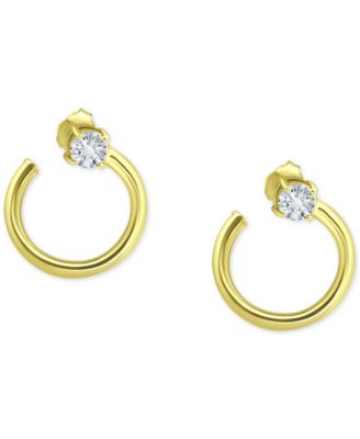 Giani Bernini - Cubic Zirconia Spiral Hoop Earrings
