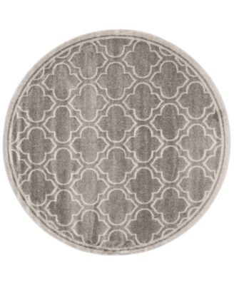Safavieh - Amherst Indoor/Outdoor AMT412C Grey/Light Grey 7' x 7' Round Area Rug