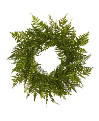 Nearly Natural - 24'' Mixed Fern Artificial Wreath