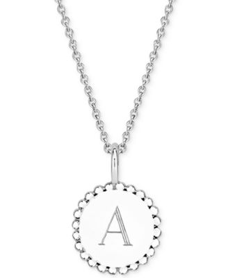 Sarah Chloe - Initial Medallion Pendant Necklace in Sterling Silver, 18"