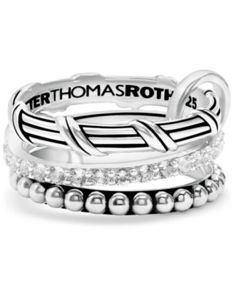 Peter Thomas Roth - 3-Pc. Set White Topaz Connected Stacking Rings (1-1/4 ct. t.w.) in Sterling Silver