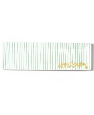 Happy Everything - !™ Collection Mint Stripe Skinny Rectangle Tray