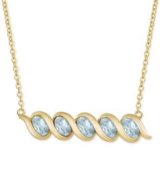 Macy's - Multi-Gemstone 18" Pendant Necklace (1-1/4 ct. t.w.) 18k Gold-Plated Sterling Silver (Also in Amethyst, Blue Topaz, Citrine, Peridot Rhodlite Garnet)