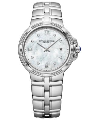 Raymond Weil - Women's Swiss Parsifal Diamond-Accent Stainless Steel Bracelet Watch 30mm