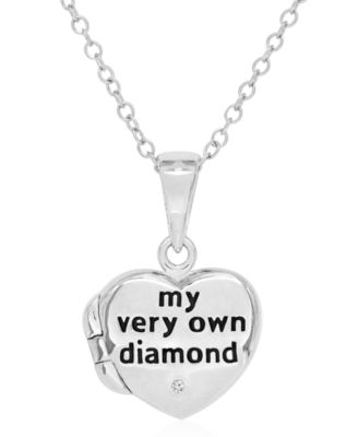 Rhona Sutton - Children's Diamond Accent Locket in Sterling Silver