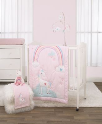 NoJo - Little Love by Nojo Rainbow Unicorn 3-Piece Mini Crib Bedding Set