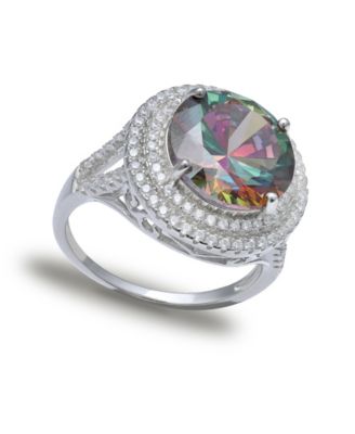 Giani Bernini - Purple Cubic Zirconia Double Pave Row Ring (7-1/2 ct. t.w.) In Sterling Silver
