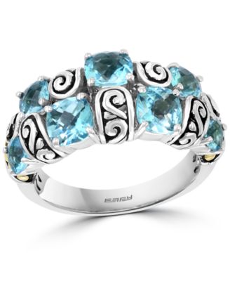 EFFY Collection - Blue Topaz Statement Ring (3-1/2 ct. t.w.) in Sterling Silver & 18k Gold