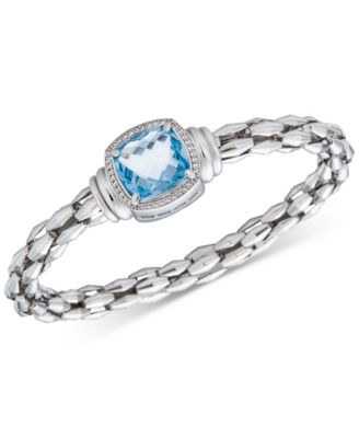 Macy's - Amethyst (8-1/2 ct. t.w.) & White Topaz (1/10 ct. t.w.) Bangle Bracelet in 14k Rose Gold-Plated Sterling Silver (Also in Sky Blue Topaz)