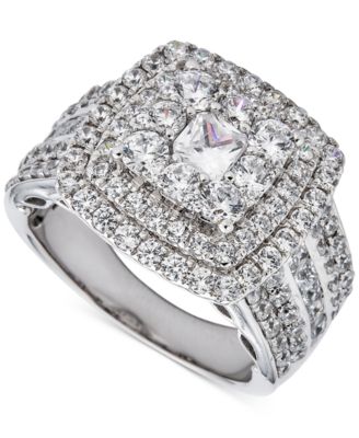 Macy's - Diamond Cushion Cluster Ring (3 ct. t.w.) in 14k White Gold