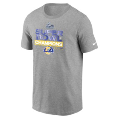 Nike - Men's  Heather Charcoal Los Angeles Rams 2021 Super Bowl Champions Locker Room Trophy Collection T-Shirt