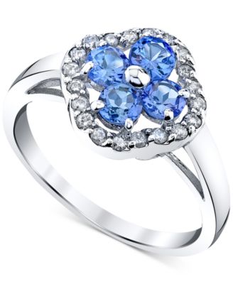 Macy's - Tanzanite (1 ct. t.w.) & Diamond (1/5 ct. t.w.) Ring in 14k White Gold