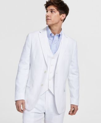 Tommy Hilfiger - Men's Modern-Fit Flex Stretch Plaid Linen Suit Jacket
