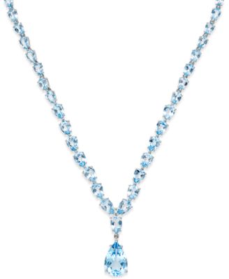 Macy's - Blue Topaz Statement Necklace (30 ct. t.w.) in Sterling Silver