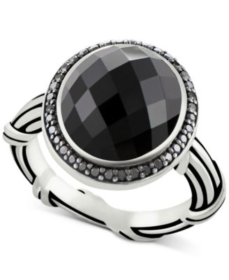 Peter Thomas Roth - Onyx (8-2/3 ct. t.w.) & Black Spinel Ring in Sterling Silver