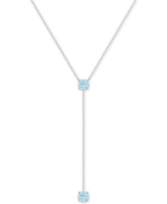 Macy's - Blue Topaz 18" Lariat Necklace (1-1/10 ct. t.w.) in Sterling Silver