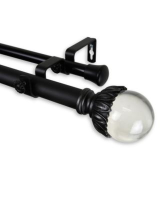 Rod Desyne - Pixie Double Curtain Rod 1" OD 120-170 inch - Black
