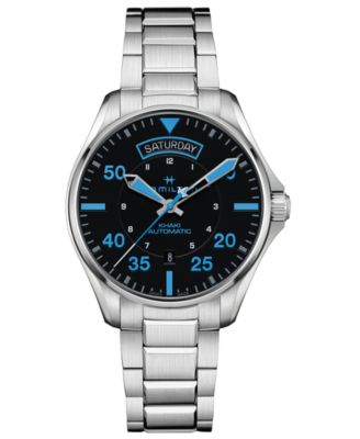 Hamilton - Men's Swiss Automatic Khaki Pilot Air Zermatt Stainless Steel Bracelet Watch 42mm