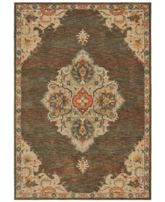 Oriental Weavers - Toscana 9568C Charcoal/Orange 9'10" x 12'10" Area Rug