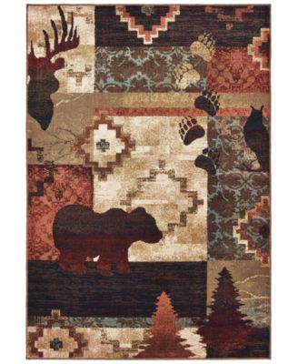 Oriental Weavers - Woodlands 9649A Brown/Rust 1'10" x 7'6" Runner Area Rug
