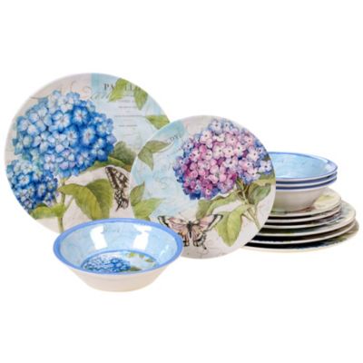 Certified International - Hydrangea Garden 12-Pc. Dinnerware Set