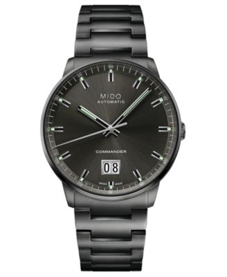 Mido - Men's Swiss Automatic Commander Big Date Black PVD Stainless Steel Bracelet Watch 42mm