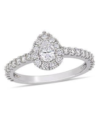 Macy's - Pear Diamond (1 ct. t.w.) Halo Engagement Ring in 14k White Gold