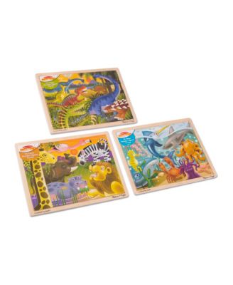 Melissa and Doug - Jigsaw Puzzle Bundle Dinosaur, Safari and Ocean