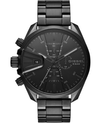 Diesel - Men's Chronograph MS9 Black Stainless Steel Bracelet Watch 48mm