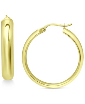 Giani Bernini - Medium Polished Hoop Earrings in 18K Gold-Plated Sterling Silver, 1-3/8"