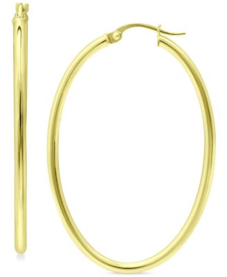 Giani Bernini - Medium Skinny Oval Hoop Earrings in 18K Gold-Plated Sterling Silver, or or Sterling Silver, 1-5/8"