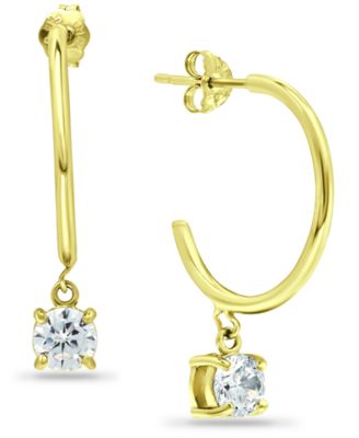 Giani Bernini - Cubic Zirconia Dangle Hoop Earrings in 18k Gold-Plated Sterling Silver