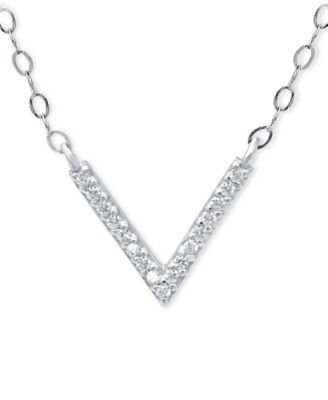 Giani Bernini - Cubic Zirconia Mini-Chevron 16" Pendant Necklace