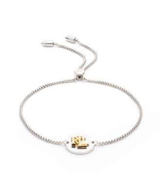 Lauren Ralph Lauren - Logo Disc Bolo Bracelet in Sterling Silver & 18k Gold-Plate