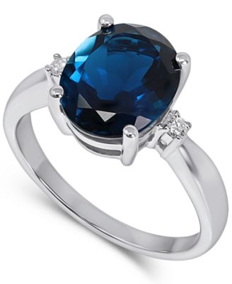 Macy's - London Blue Topaz (3-3/4 ct. t.w.) & Diamond (1/20 ct. t.w.) Ring in 14k White Gold