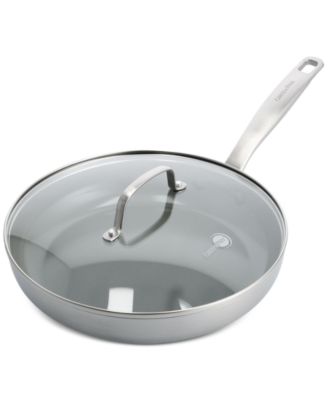 GreenPan - Chatham Stainless Ceramic Nonstick 11" Frypan & Lid