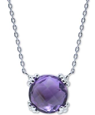 Anzie - Amethyst Solitaire Pendant Necklace (2-7/8 ct. t.w.) in Sterling Silver, 16" + 1" extender