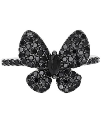 Macy's - Black Spinel Butterfly Ring (7/8 ct. t.w.) in Black Rhodium-Plated Sterling Silver