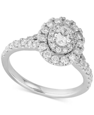 Macy's - Diamond Oval Halo Engagement Ring (1 ct. t.w.) in 14k White Gold